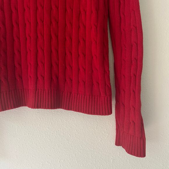 Vintage Chaps Ralph Lauren cable knit crewneck sweater 90s Y2K academia preppy M - Picture 6 of 13